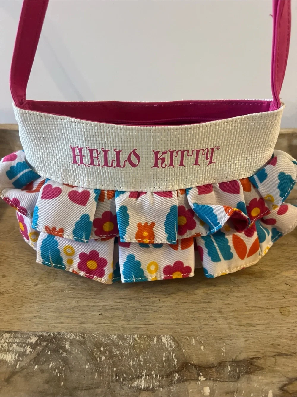 Hello Kitty Vintage 2006 Pink and White Mini Skirt Ruffle Kids Purse